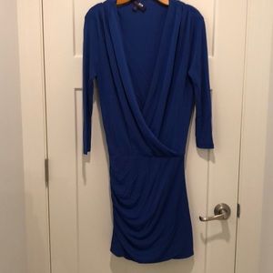 Slate and Willow Cobalt blue deep V mini dress